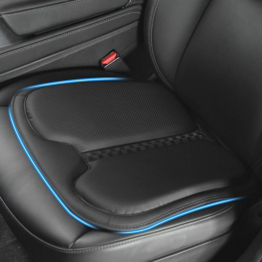 Comfortabel Zitkussen voor Auto Bureaustoel en Rolstoel Traagschuim en Nappaleer - Foto 2