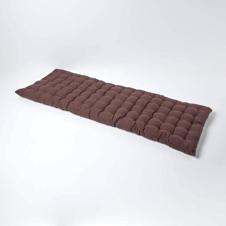 Luvetrex Comfortabele 3-Zits Tuinbank Kussen met 100% Katoenen Overtrek Bruin 143 x 48 cm