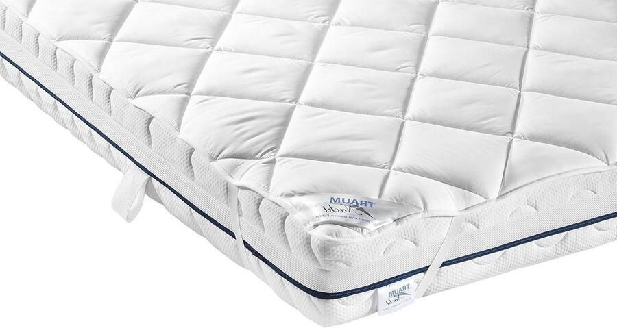 Comfortabele ademende matrasbeschermer 160 x 200 cm topper beschermer geschikt voor matrassen tot 30 cm hoogte Öko-Tex gecertificeerd allergievriendelijk geproduceerd volgens