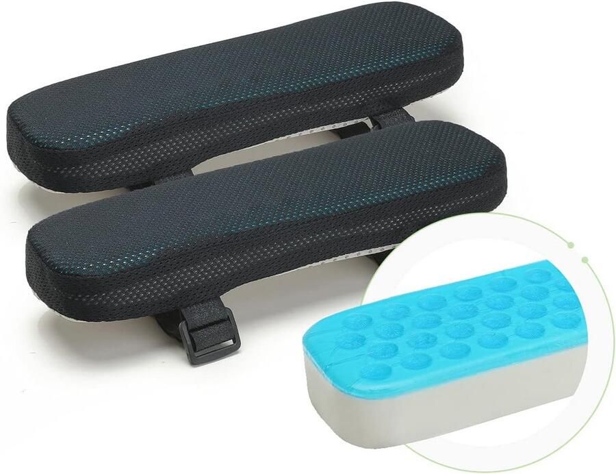 Comfortabele Armsteun Kussens voor Bureaustoelen Koelgel en Traagschuim Drukontlasting