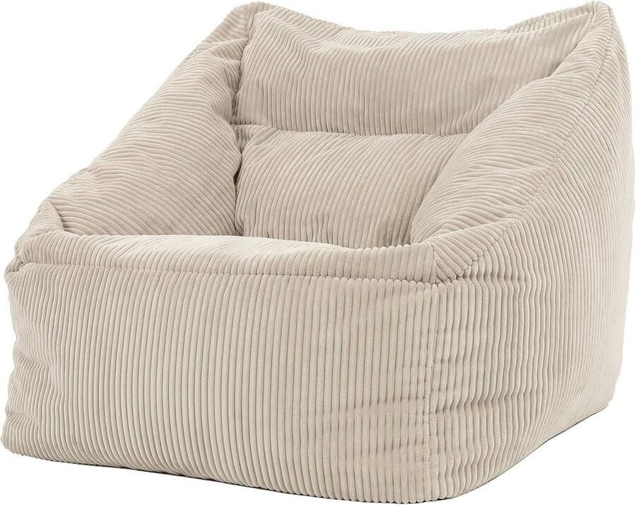 Comfortabele Beige Zitzak Fauteuil voor Volwassenen Perfect voor Woonkamer en Slaapkamer