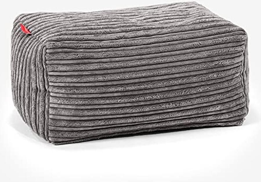Comfortabele Corduroy Poef Zitzak Graphite Grijs Moderne Voetsteun voor Woonkamer