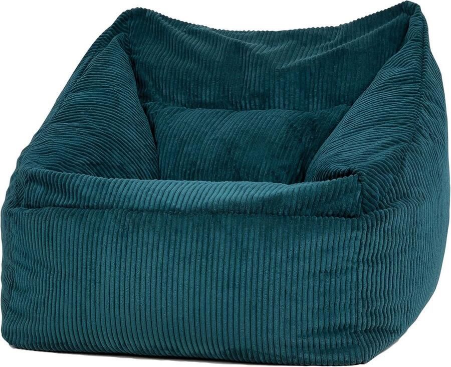 Comfortabele Zitzak Fauteuil in Blauwgroen Corduroy voor Slaapkamer en Woonkamer