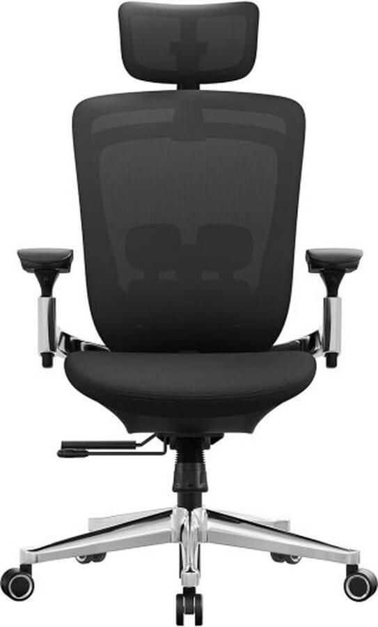 ZAZA Home Comfortabele en ergonomische bureaustoel met verstelbare rugleuning en zitting tot 150 kg belastbaar Zwart