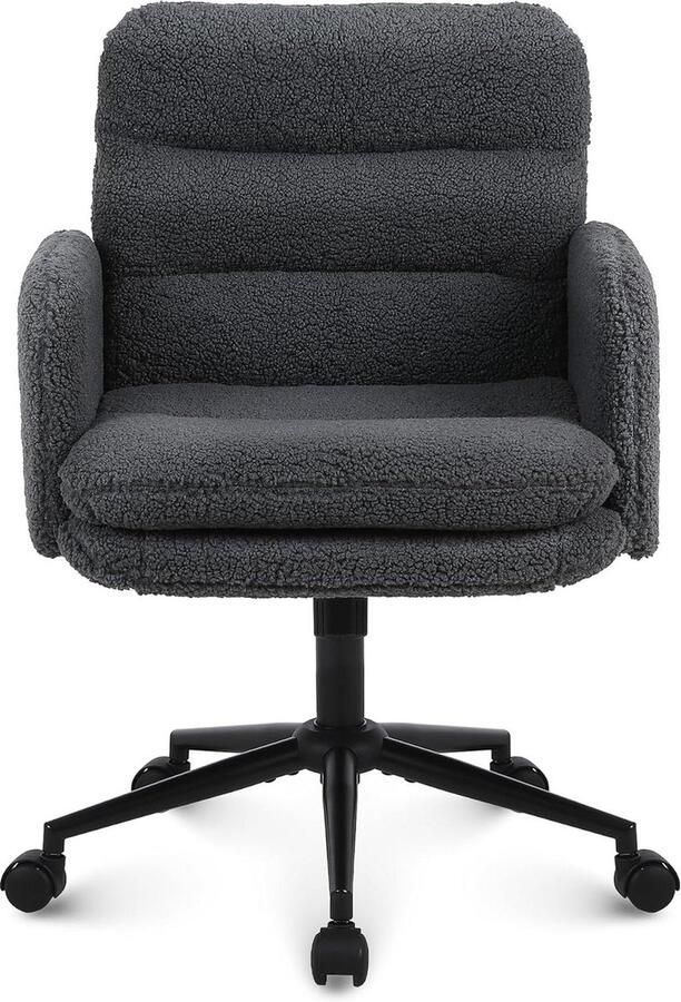Comfortabele Ergonomic Office Chair met Verstelbare Hoogte Bureaustoelen voor Thuis en Slaapkamer Donkergrijs