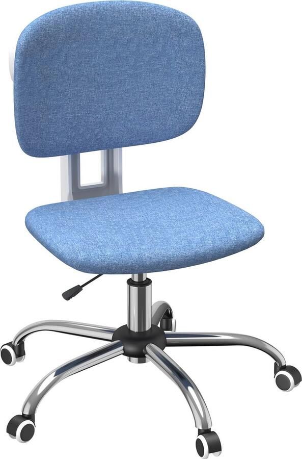 Comfortabele Ergonomische Bureaustoel met Verstelbare Hoogte en Draaifunctie Lichtblauw