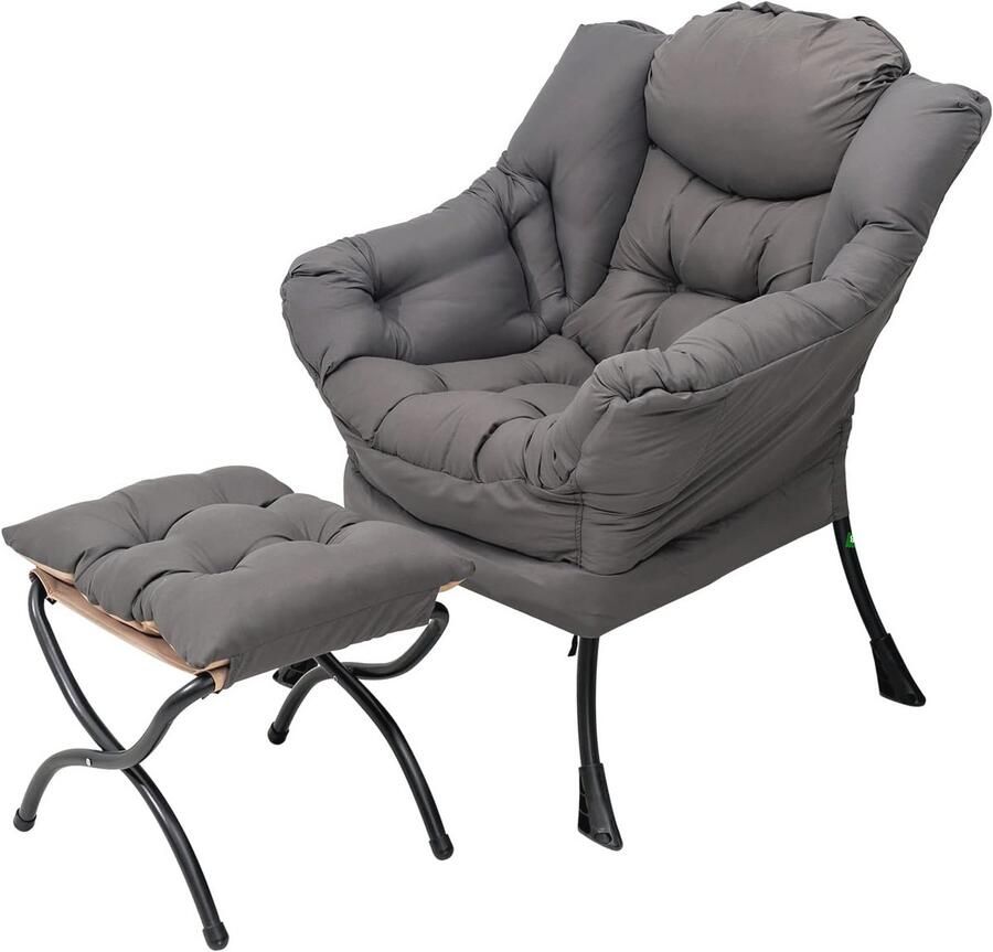 Comfortabele fauteuil met voetenbank Ergonomische relaxstoel voor woonkamer en slaapkamer