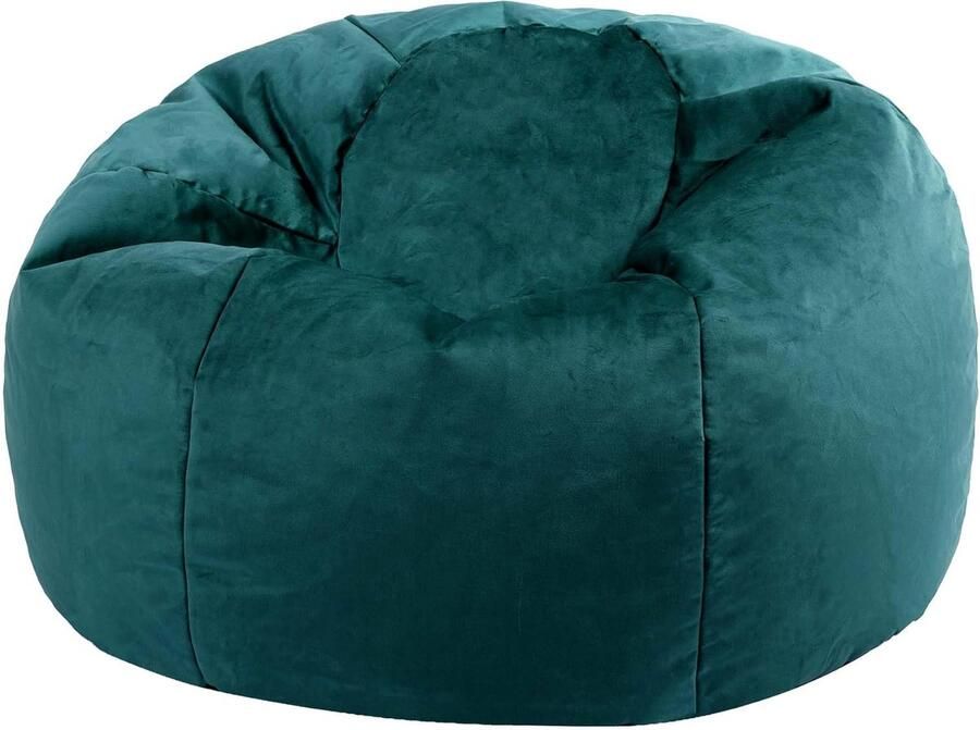 Comfortabele Fluwelen Zitzak Volwassen in Blauwgroen Vloerstoel voor Slaapkamer en Woonkamer