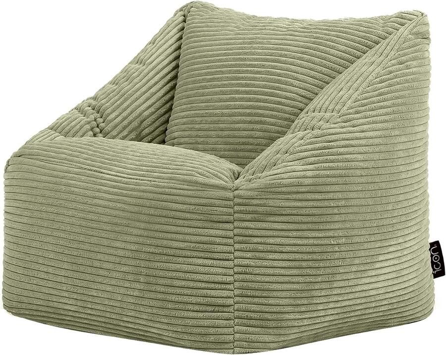 Comfortabele Kinder Zitzak Fauteuil in Salie Groen Perfect voor Speelkamer en Slaapkamer