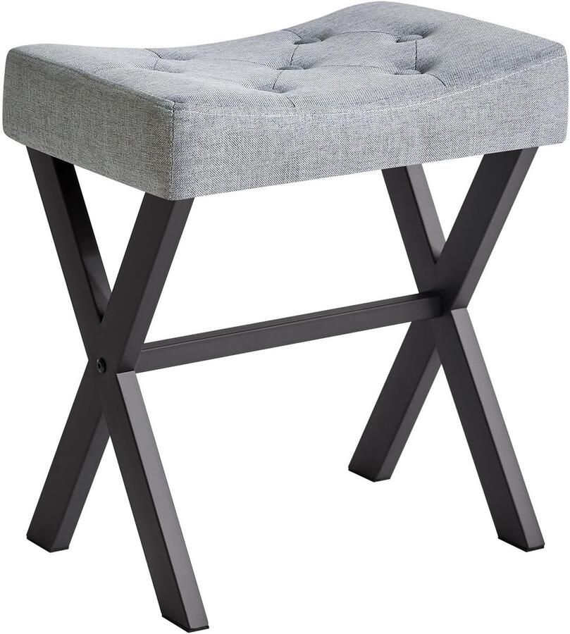 Comfortabele kruk veelzijdig gebruik 1 stuk linnen kunstleer 39 5 x 29 5 x 45 cm