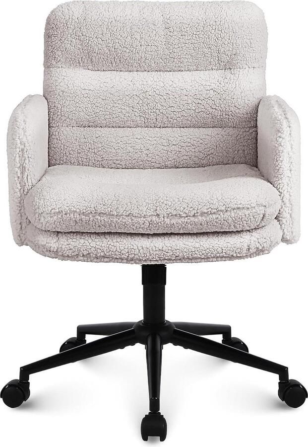 Comfortabele make-up stoel met verstelbare hoogte Ergonomische bureaustoel voor thuis en slaapkamer Creme Kleur Youhauchair