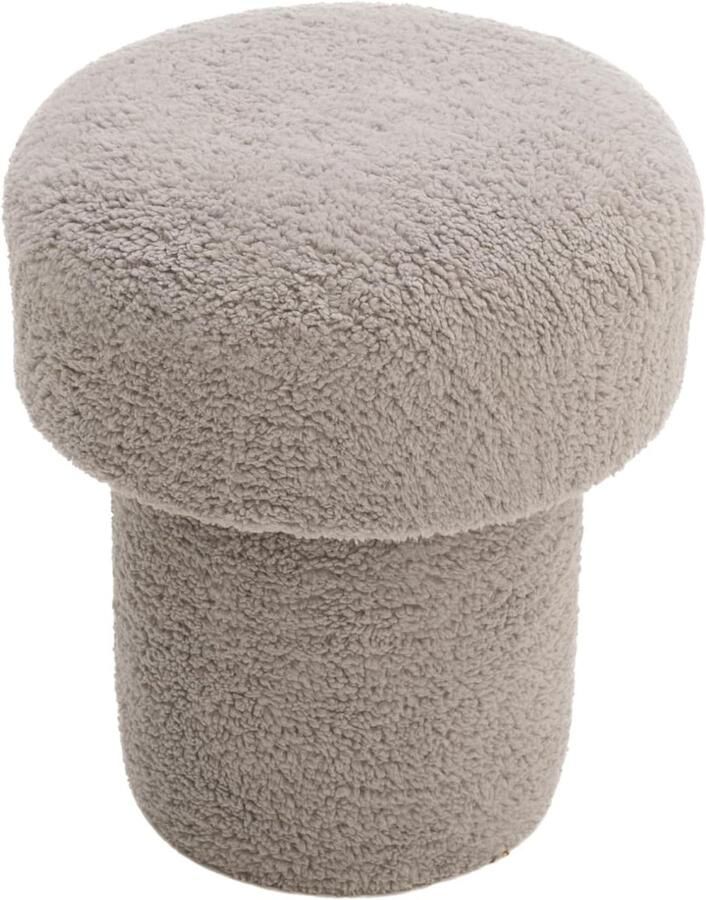 Comfortabele Paddestoel Poef voor Woonkamer en Slaapkamer Stijlvolle Zitkussen en Voetsteun 40x40x42 cm Grijs