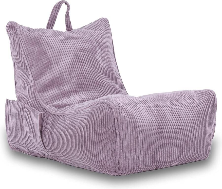 Comfortabele Ribfluwelen Zitzak Stoel voor Binnen Ideaal voor Ontspanning en Spel 60 cm Breed met Aanpasbare EPS-Parels