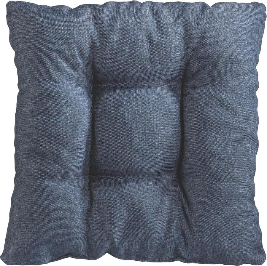 Comfortabele Set van 4 Stoelkussens voor Tuinstoelen Keuken of Eetkamer 38 x 38 x 6 cm Effen Jeans