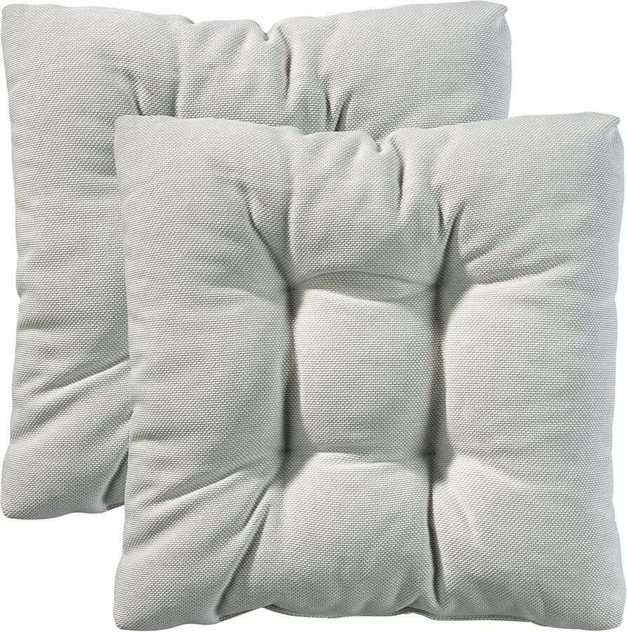 Comfortabele Stoelkussens Set van 2 40 x 40 x 6 cm Wit Geschikt voor Tuinstoelen en Eettafels Binnen en Buiten