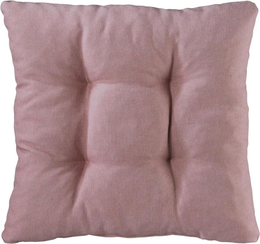 Comfortabele Stoelkussen Set van 4 voor Tuinstoel Keuken of Eetkamer Binnen en Buiten 38 x 38 x 6 cm Donkerroze