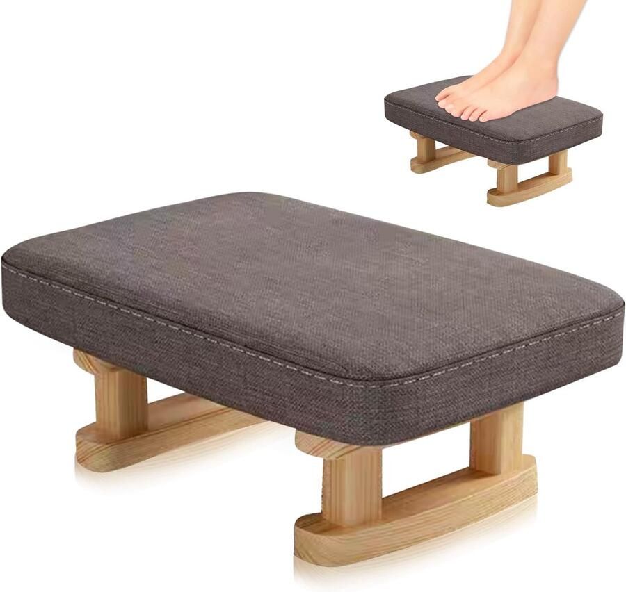 Comfortabele voetenbank Antislip 1 stuk Hout en stof 40x29x18 cm