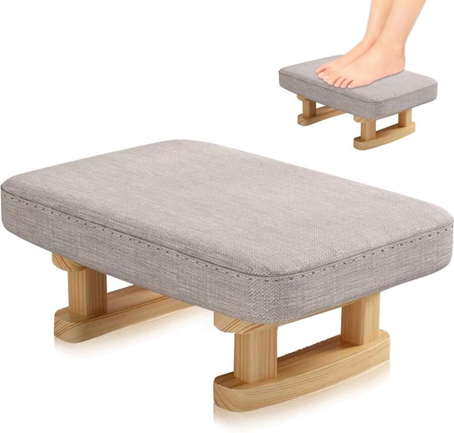 Comfortabele voetenbank antislip 1 stuk katoen linnen 40x29x18 cm