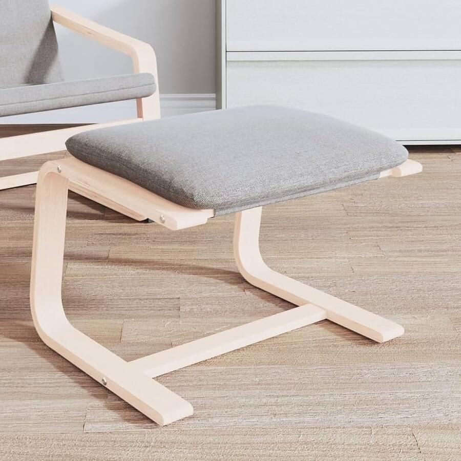 Comfortabele voetenbank modern design 1 stuk berkenhout