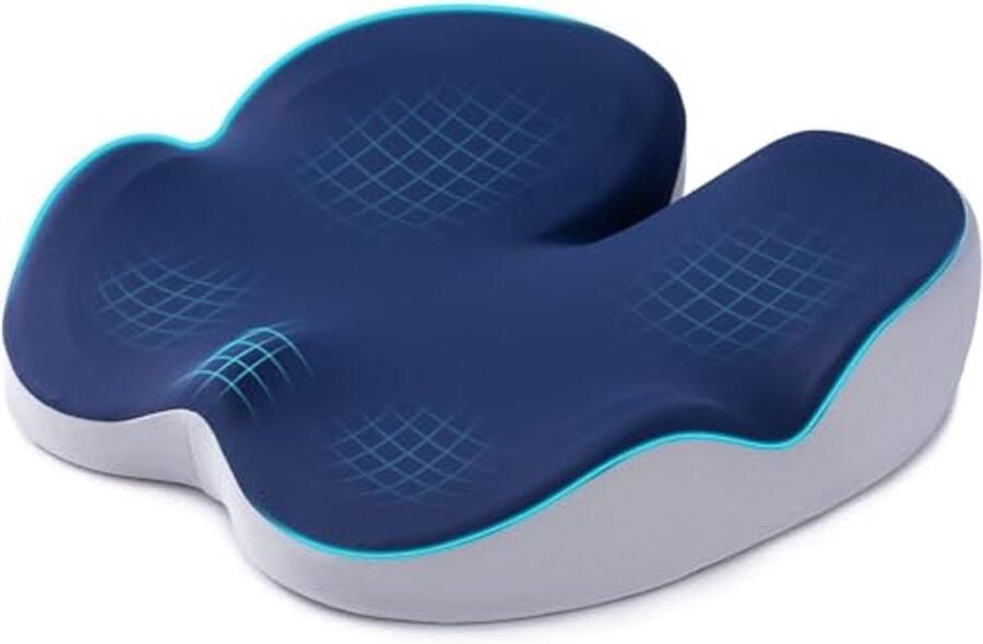 Comfortabele Zitkussen voor Bureau- en Kantoorstoelen Geheugenfoam Kussen met Antislip Hoes voor Stoelen Rolstoelen en Auto