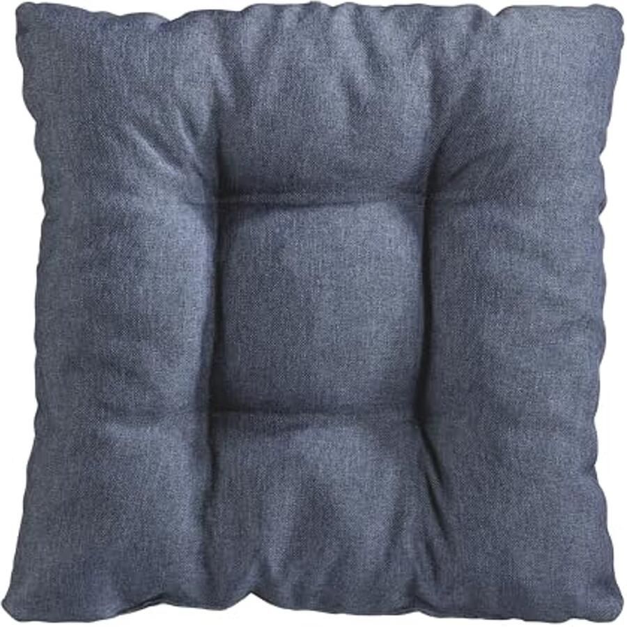 Comfortabele Zitkussens Set van 4 voor Tuinstoelen en Eetkamers Effen Jeans 38 x 38 x 6 cm