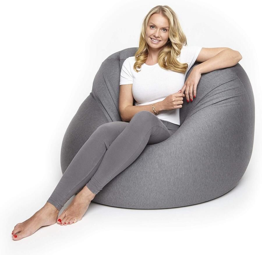 Comfortabele Zitzak Big 155 x 100 cm Flexibele Bean Bag voor Kinderen en Volwassenen in Donkergrijs