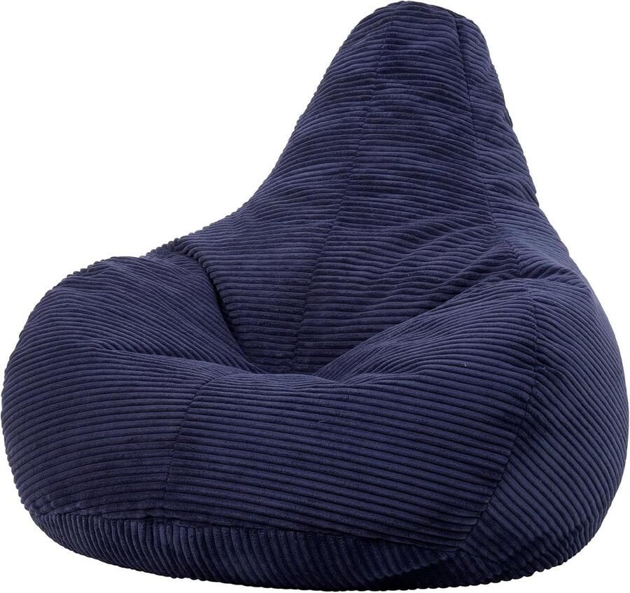 Comfortabele Zitzak Stoel in Marineblauw van Corduroy voor Huiskamer en Slaapkamer