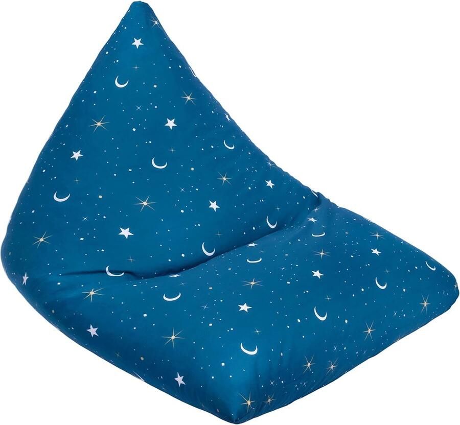 Comfortabele zitzak voor kinderen piramidevorm peuter zacht kindveilig speelkamerzitzak (maanlicht)