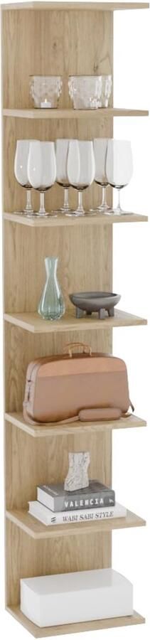 ComfortCove Wandplank Boekenkast Wandgemonteerde Unit Plankenkasten Zwevende Planken Boekenplank Opbergplanken voor Mappen voor Slaapkamer Woonkamer Badkamer Keuken Kantoor 7 Planken Sonoma