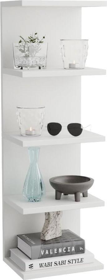 Ibenzoa Wandrek met vijf planken voor veelzijdig gebruik in elke ruimte van je huis