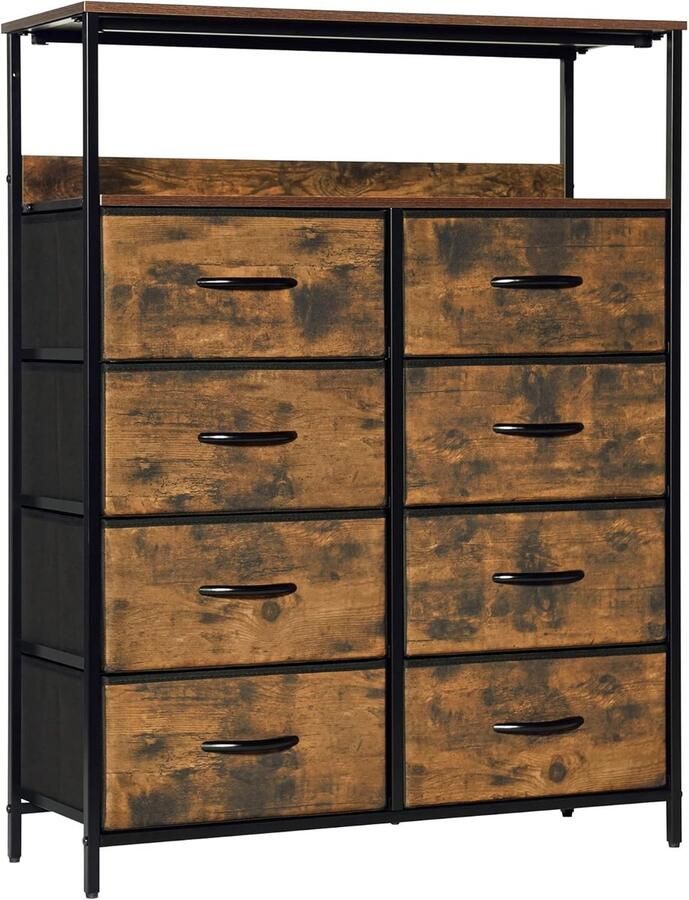 Commode met stoffen laden multifunctioneel opbergmeubel 8 lades