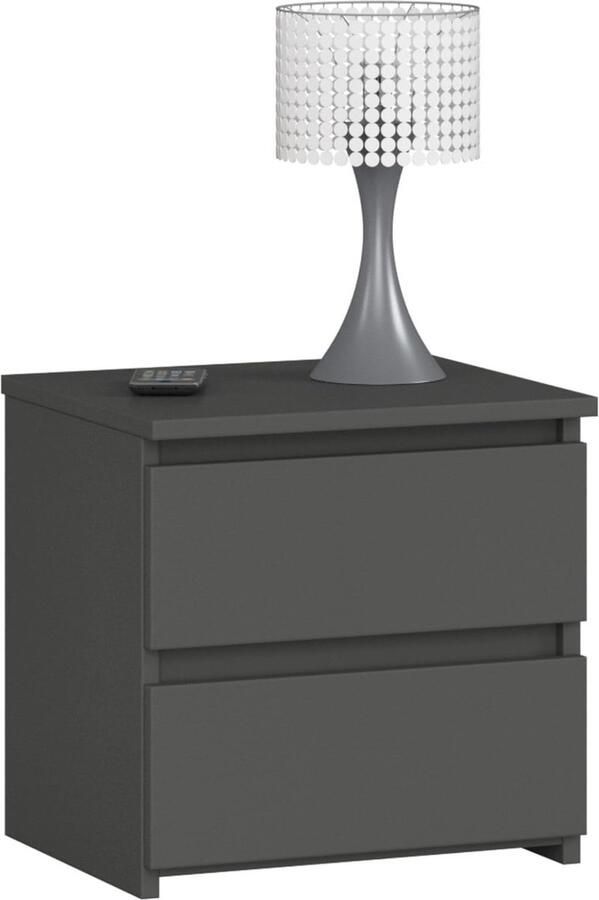 Commode set met 2 laden sideboard multifunctionele kast bureau hoektafel hoekbureau voor thuiskantoor eenvoudige montage 40 x 40 x 35 cm grafietgrijs