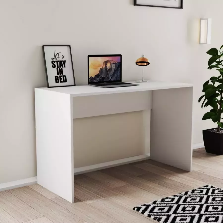 Compact Bureau Klein en Stijlvol Wit 120x75x51 5 cm Ideaal voor Thuiswerken
