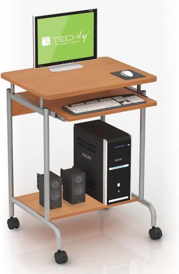 Compact Computerbureau van Technisch Hout Ideaal voor Thuiswerk en Kantoor