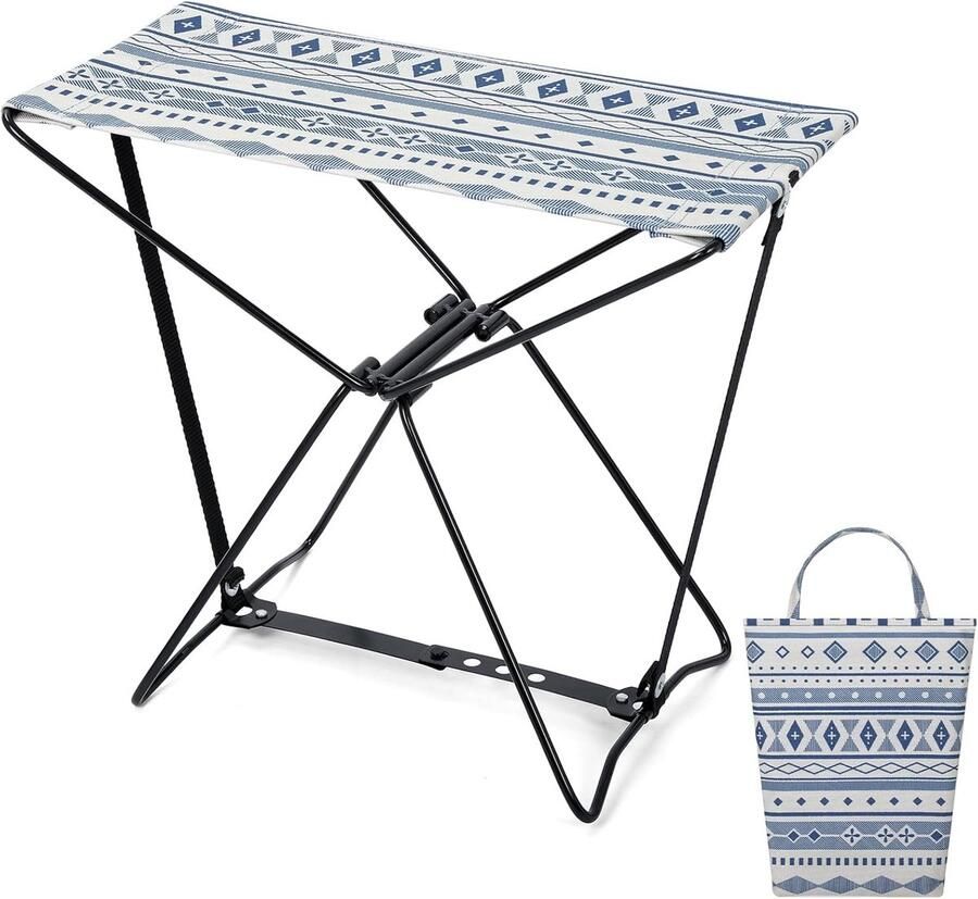 Compacte campingkruk met draagtas draagbare opvouwbare krukken voor 90 kg ideaal voor vissen wandelen picknick boho-patroon
