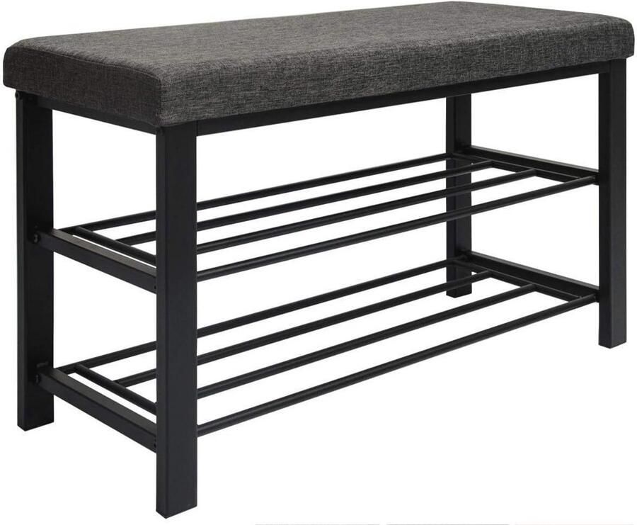 Compacte Schoenenbank met Opbergruimte 81x32x50 cm Modulaire Halbank voor 6-8 Paar Schoenen