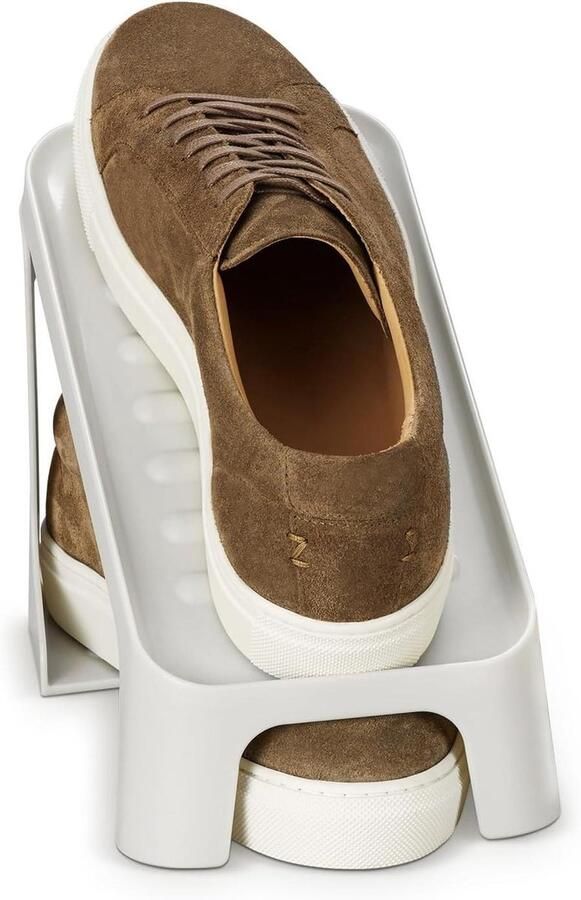 Compacte Schoenenorganizer Omklapbare Vakken voor Gemakkelijke Toegang Antislip Geschikt voor 1 Paar voor Planken Kledingkasten 6 Stuks