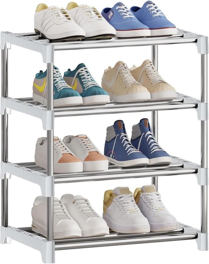 Compacte Stapelbare Schoenenrek voor Kleine Ruimtes en Opbergbehoeften
