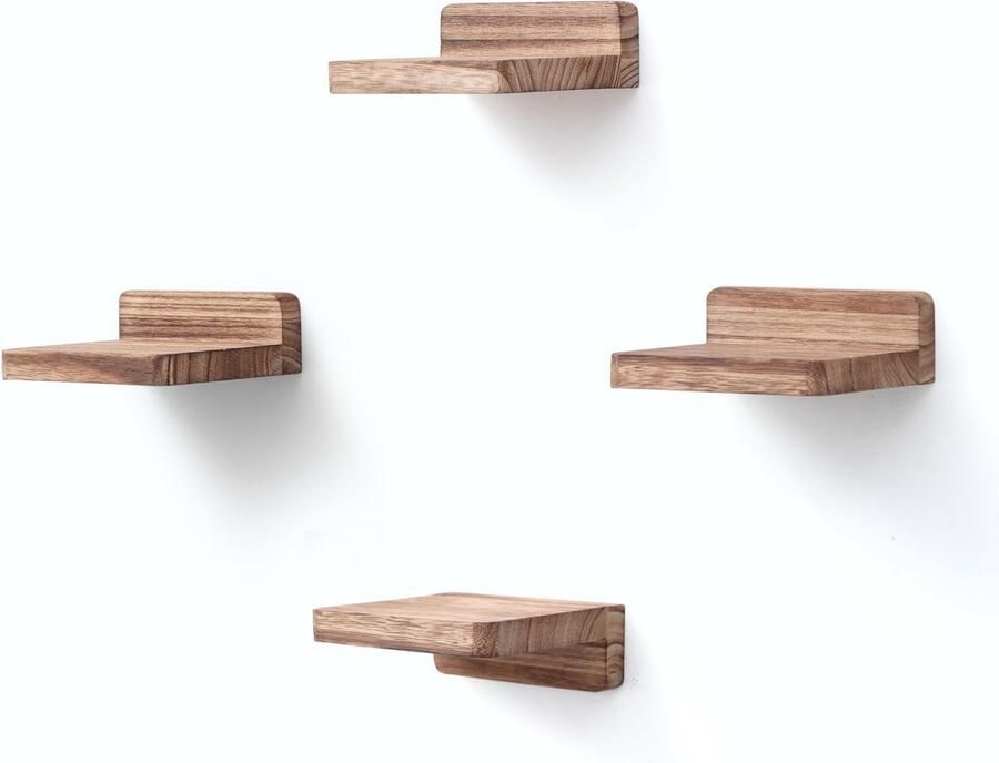 Compacte Zwevende Wandplanken Set van 4 voor Stijlvolle Interieurdecoratie