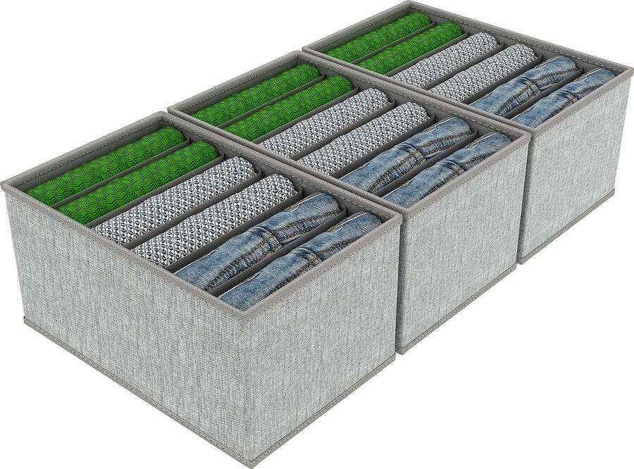 Opvouwbare Kledingkast Opbergdozen voor Kledingkast Extra Groot Set van 3 PE-Plaat Stof Organisatie voor T-Shirt Broeken Trui Kledingkast