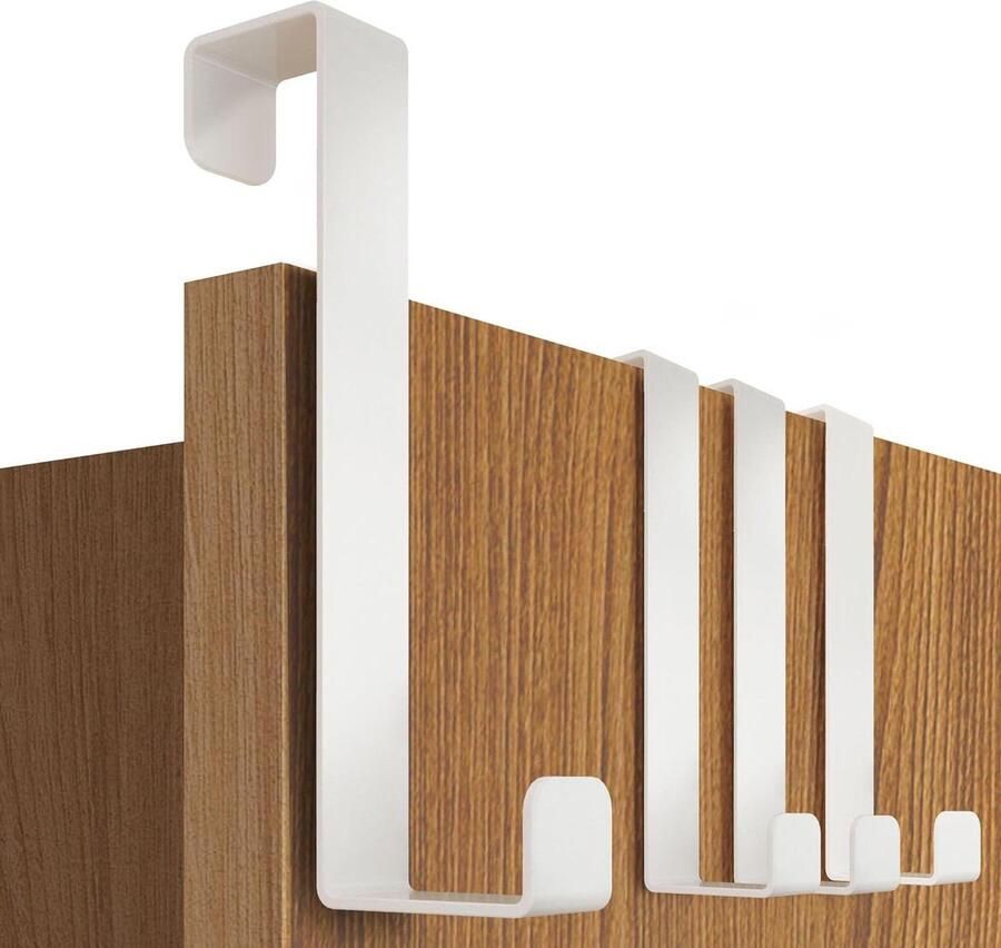 Deurhaken set van 4 wit roestvrij staal universeel bruikbaar solide kledinghaken deurhakenlijst klein budget op te hangen haken kapstok