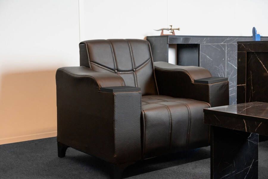 Complete Kantoor Set Directie Set Monaco Bureau + Bureaukast + Bureaustoel + Dossierkast + Bijzet tafel + Bankstel 3+1+1