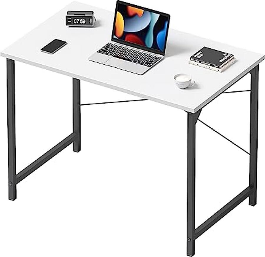 Computerbureau 80 x 40 cm voor Thuiswerk Laptop Studie en Schrijven Modern en Simpel in Wit