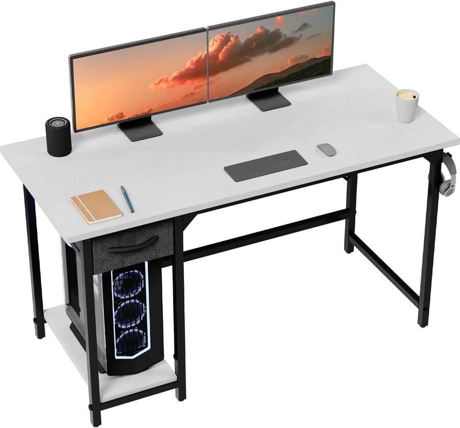 Computerbureau met Lade en Opbergruimte voor Thuiswerk en Studie 120 cm