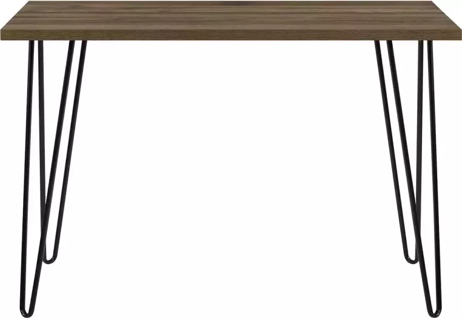 Loft24 Owen|Bureau in walnootlook bruin met poten in zwart metaal