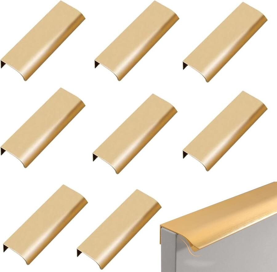 Concealed Cabinet Handles Door Handle Furniture Handles Aluminium Alloy Keuken Ladehandgrepen 8 Stuks (80mm)