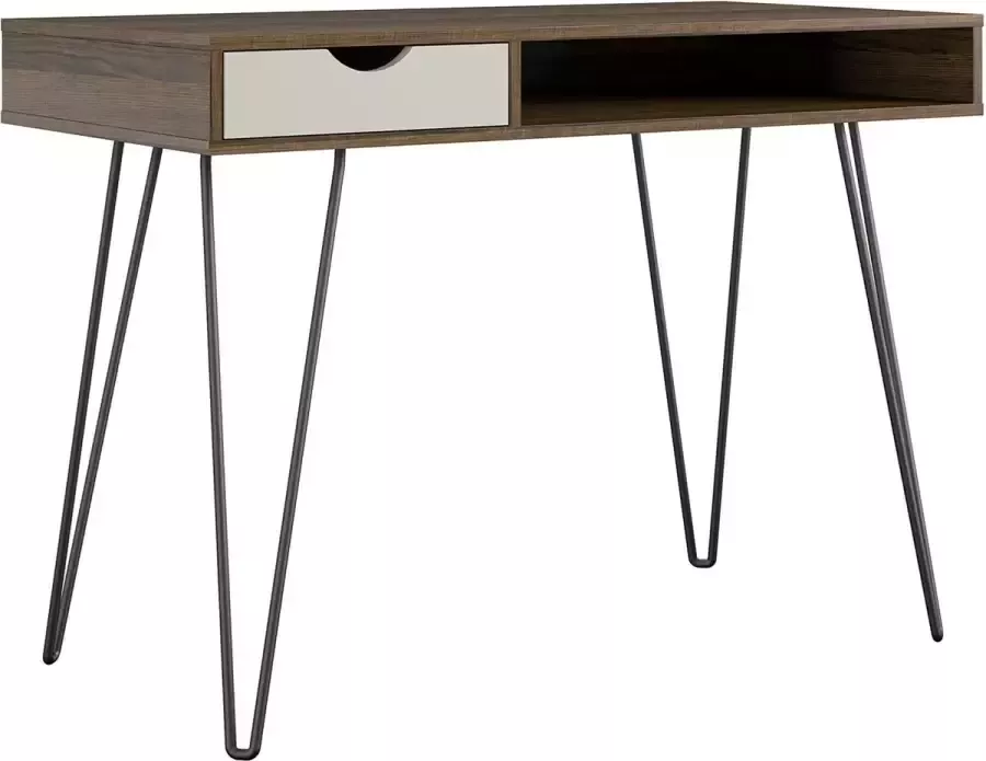 Loft24 Concord|Bureau met 1 lade in bruin eikenlook