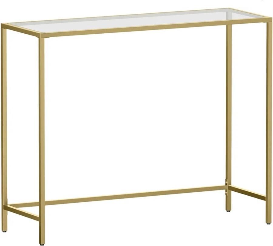 Console Tafel Goud Glas Dressoir Metaal MDF 120 x 35 x 80 cm Stenberi