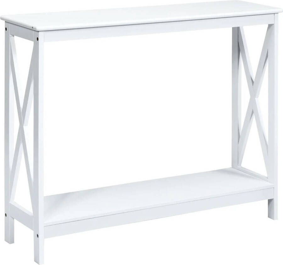 Console Tafel Industriële Stijl Sofa Tafel 100 x 30 x 80 CM Wit