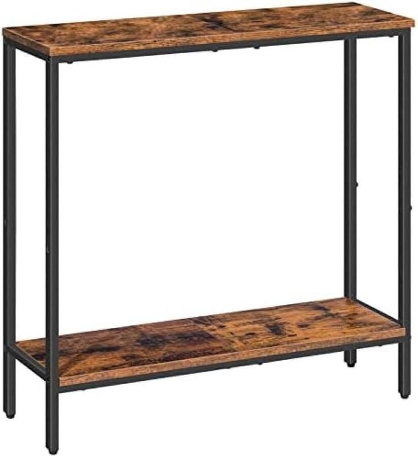 Consoletafel 75 cm gangtafel smalle bijzettafel in industriële stijl met plank eenvoudige montage hal ingang woonkamer Vintage bruin
